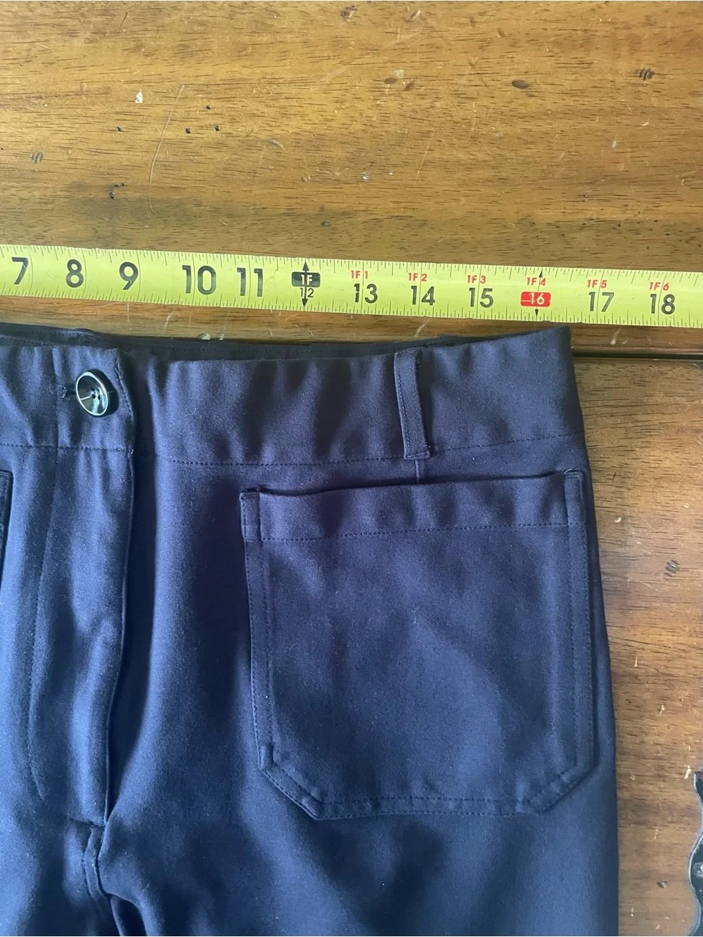 Quince Ponte Wide Leg Cropped Pants Navy Blue Size 16 EUC - Picture 9 of 14